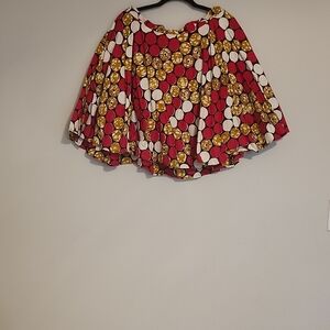 African Print Knee Length Skater Skirt